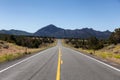 Scenic Highway Route in the Desert with American Mountain Landscape. Royalty Free Stock Photo