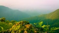 Scenic Himalayas at sunrise in Mussorie, Uttarakhand, India Royalty Free Stock Photo