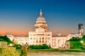 scenic historic capitol building in Austin, USA by night