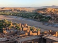 Scenic historic clay houses in the ancient UNESCO town of Ait Ben Haddou Royalty Free Stock Photo