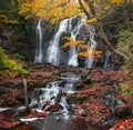 Scenic Hungarian water falls in autumn time in Michigan upper peninsula Royalty Free Stock Photo