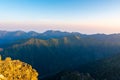 Scenic image of Fairytale mountains during sunrise. The sunrise over a mountain in park High Tatras. Slovakia, Europe. Wonderful Royalty Free Stock Photo