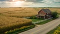 Scenic Iowa Cornfields Along Route in the United States. Concept Scenic Views, Iowa Cornfields,