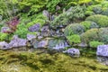 Scenic japanese garden inside the Botanical Garden, Rome, Italy Royalty Free Stock Photo