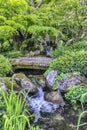 Scenic japanese garden inside the Botanical Garden, Rome, Italy Royalty Free Stock Photo