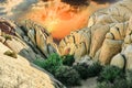scenic Jumbo rock in Joshua Tree National Park Royalty Free Stock Photo