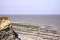 Scenic Kilve beach Somerset England. Summer day. English coast landscape. Horizon line, sunny day. UK Royalty Free Stock Photo