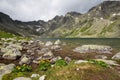 Scenic lake in the high mountains / landscape Royalty Free Stock Photo