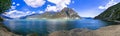 Scenic lake Lago Iseo, nature beauty scenery of Italy. Royalty Free Stock Photo