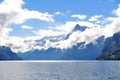 Scenic Lake Lucerne and mountain landscape in Swiss Knife valley Brunnen