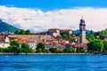 Scenic lake Maggiore. view of Pallanza village,North italy.