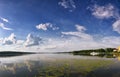 Scenic lake in the summer park Royalty Free Stock Photo