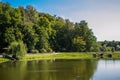 Scenic lake in the summer park Royalty Free Stock Photo