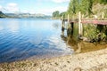 Scenic lake with jetty