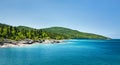 Scenic lake view across the beautiful Blue water of Lake Superior Royalty Free Stock Photo