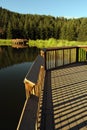 Scenic Lake Wood Deck Royalty Free Stock Photo