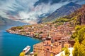 Scenic lakeside town Limone sul Garda on Lago di Garda lake