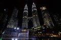 Scenic landmark nightview of the Asian tallest Petronas Twin Tower at Putrajaya.