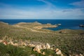 Scenic landscape with a beach at Lindos, Rodos Royalty Free Stock Photo