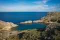 Scenic landscape with a beach at Lindos, Rodos Royalty Free Stock Photo