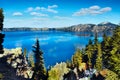 Scenic landscape blue Crater Lake Oregon