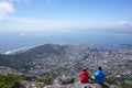 Scenic landscape of Cape town from table mountain