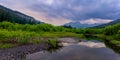 Scenic landscape of Colorado rocky mountains in twilight during summer time Royalty Free Stock Photo