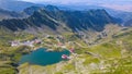 Scenic landscape featuring Balea Lake and the Transfagarasan Road in Fagaras Mountains in Romania Royalty Free Stock Photo