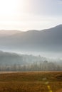 Sunrise in Cades Cover in the Great Smoky Mountains National Park in Tennessee Royalty Free Stock Photo