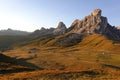 Scenic landscape of Giau Pass or Passo di Giau, Italy.