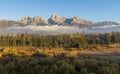 Scenic Landscape in Grand Teton National Park Wyoming in Autumn Royalty Free Stock Photo