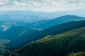 Scenic landscape with green mountains of the Carpathians Royalty Free Stock Photo