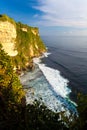 Scenic landscape of high cliff at Uluwatu Temple, Bali, Indonesia Royalty Free Stock Photo