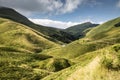 Scenic landscape in Iraty mountains in summertime, basque country, france