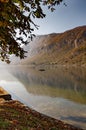 Scenic landscape in Lake Bohinj, Slovenia in autumn Royalty Free Stock Photo