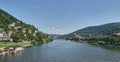 Scenic Landscape of the Neckar River and Heidelberg, Germany