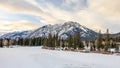 Scenic Landscape Over the Bow River in Banff Royalty Free Stock Photo