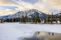 Scenic Landscape Over the Bow River in Banff Royalty Free Stock Photo