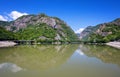 Scenic Landscape with River Olt and Cozia National Park, Southern Carpathians Royalty Free Stock Photo