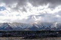 A scenic landscape of road to Aoraki Mount Cook - Lake Pukaki with blue sky and clouds. Royalty Free Stock Photo