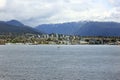 Scenic landscape of a sea in North Vancouver harbor, British Columbia, Canada