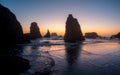 Scenic landscape of Sea stacks at Bandon beach, Oregon coast