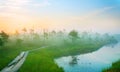 Scenic landscape with sunrise Royalty Free Stock Photo