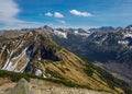 Beautiful view on Tatra National Park with mountains in sunny spring day with blue sky nearby Zakopane village, Poland Royalty Free Stock Photo