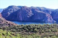Tonto National Forest scenic view from Mesa, Arizona to Canyon Lake Arizona, United States Royalty Free Stock Photo