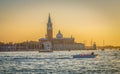 Scenic Landscape, Venetian Grand Canal Campanile Bell Tower Royalty Free Stock Photo