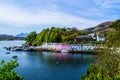 Harbour and colorful building in Potree, Isle Of Skye, Scotland