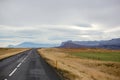 Scenic landscape view of Icelanding road and beatuiful areal view of the nature