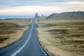 Scenic landscape view of Icelanding road and beatuiful areal view of the nature