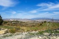 Scenic landscape View of a lonely house on top of a mountain Royalty Free Stock Photo